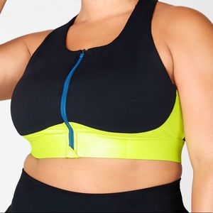Fabletics High Impact zip closure sports bra